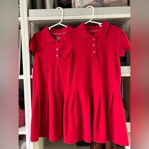 2 Cat & Jack Vibrant Red Polo Dresses